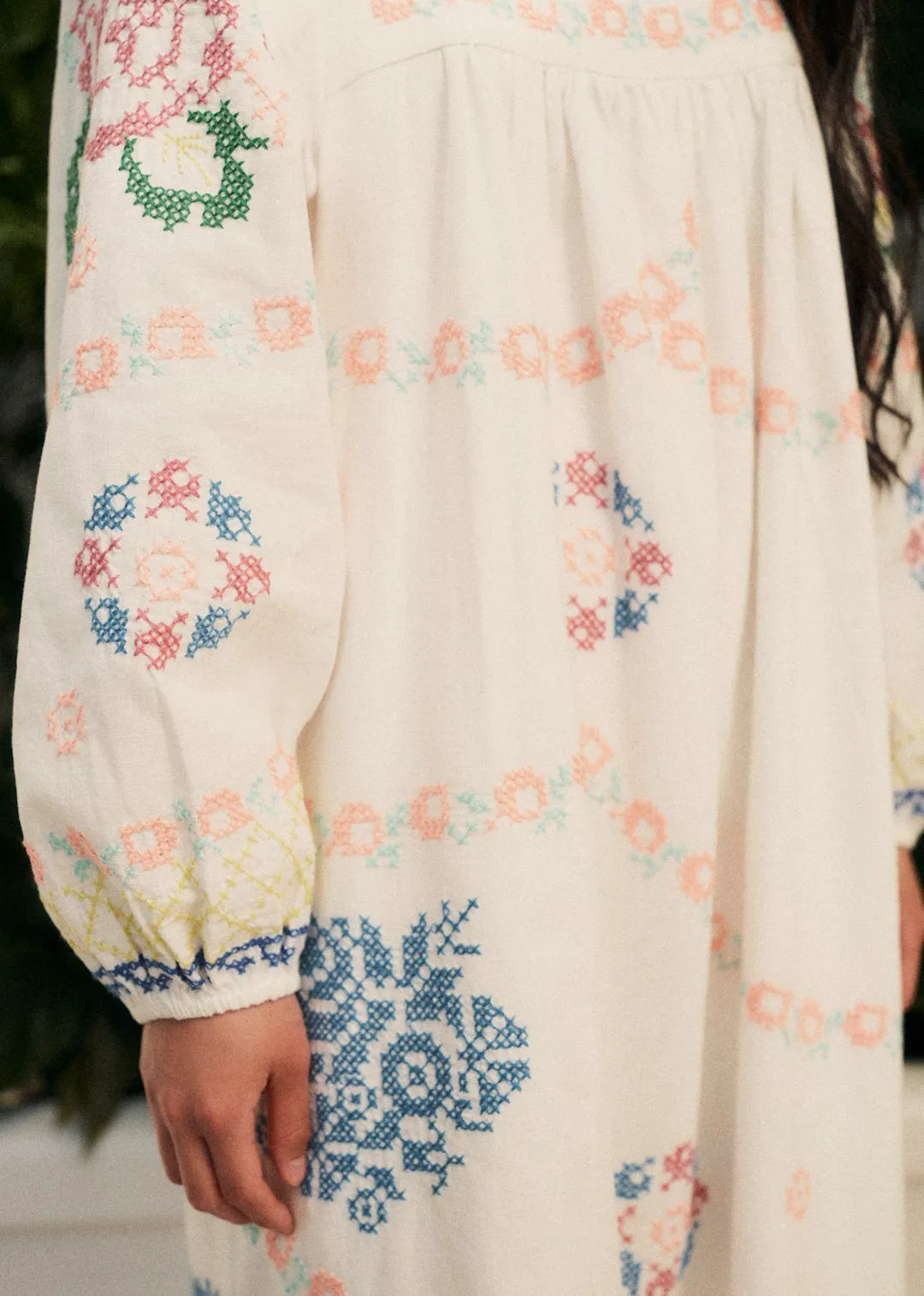 Green Pink Camellia print
