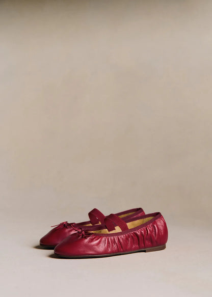Cherry Smooth Pleated Elastic