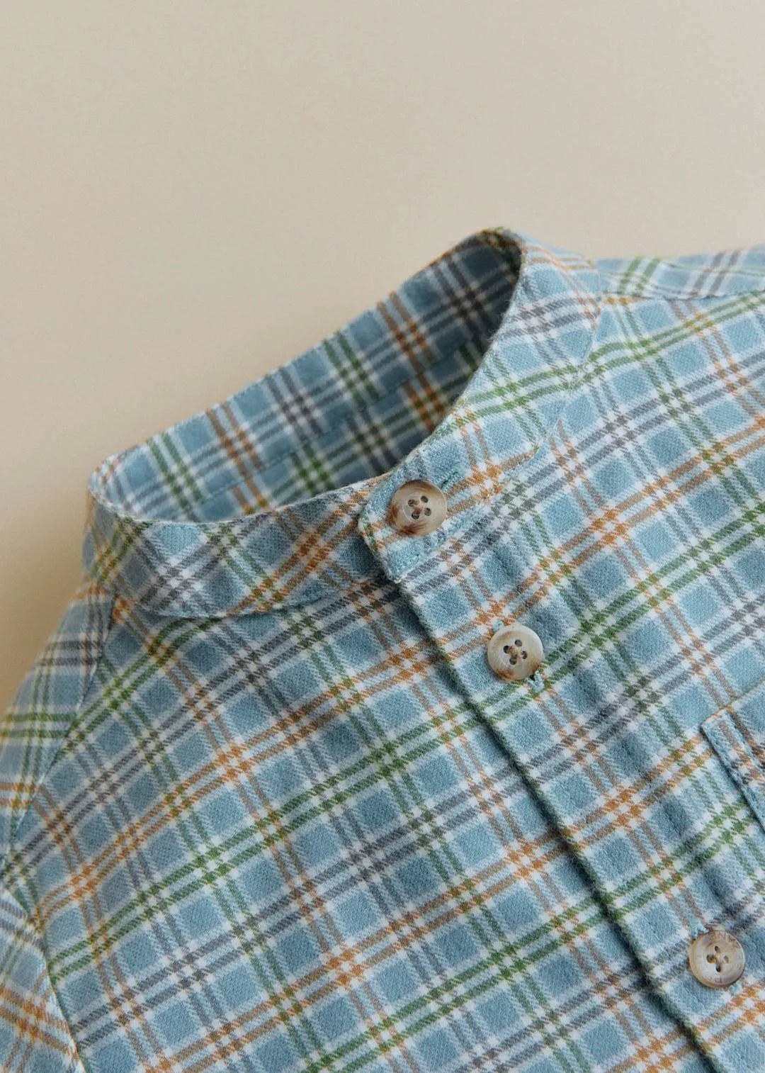 Blue Beige Khaki Check