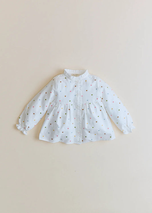 White / Multicoloured Embroidery