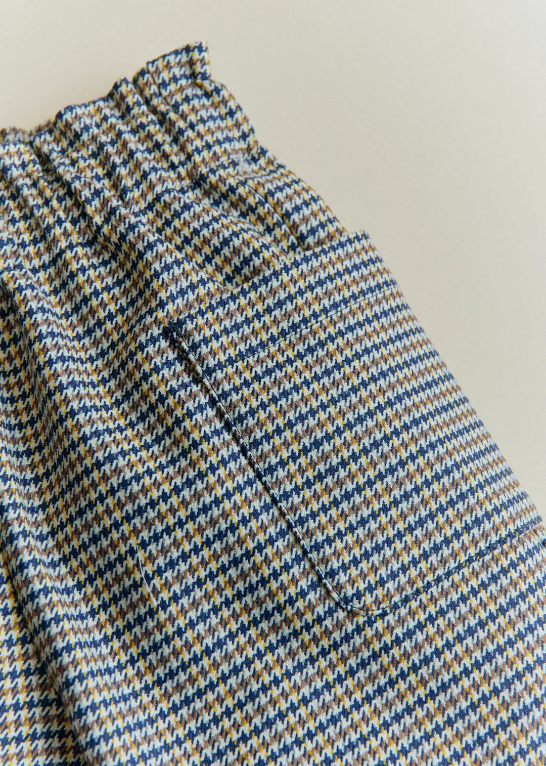 Blue Yellow Camel Houndstooth