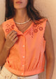 Orange with Soft Orange Placed Embroidery