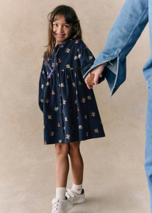 Navy / Multicoloured embroidery