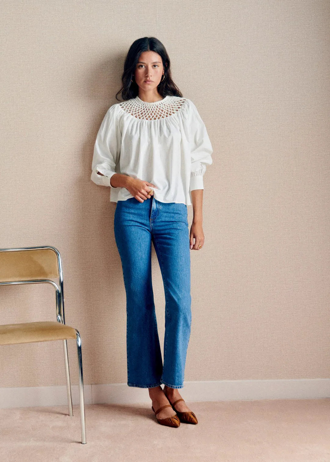 Ecru with Embroidery