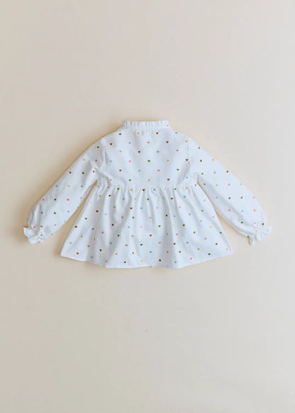 White / Multicoloured Embroidery