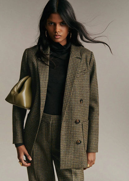 Moss Green Houndstooth
