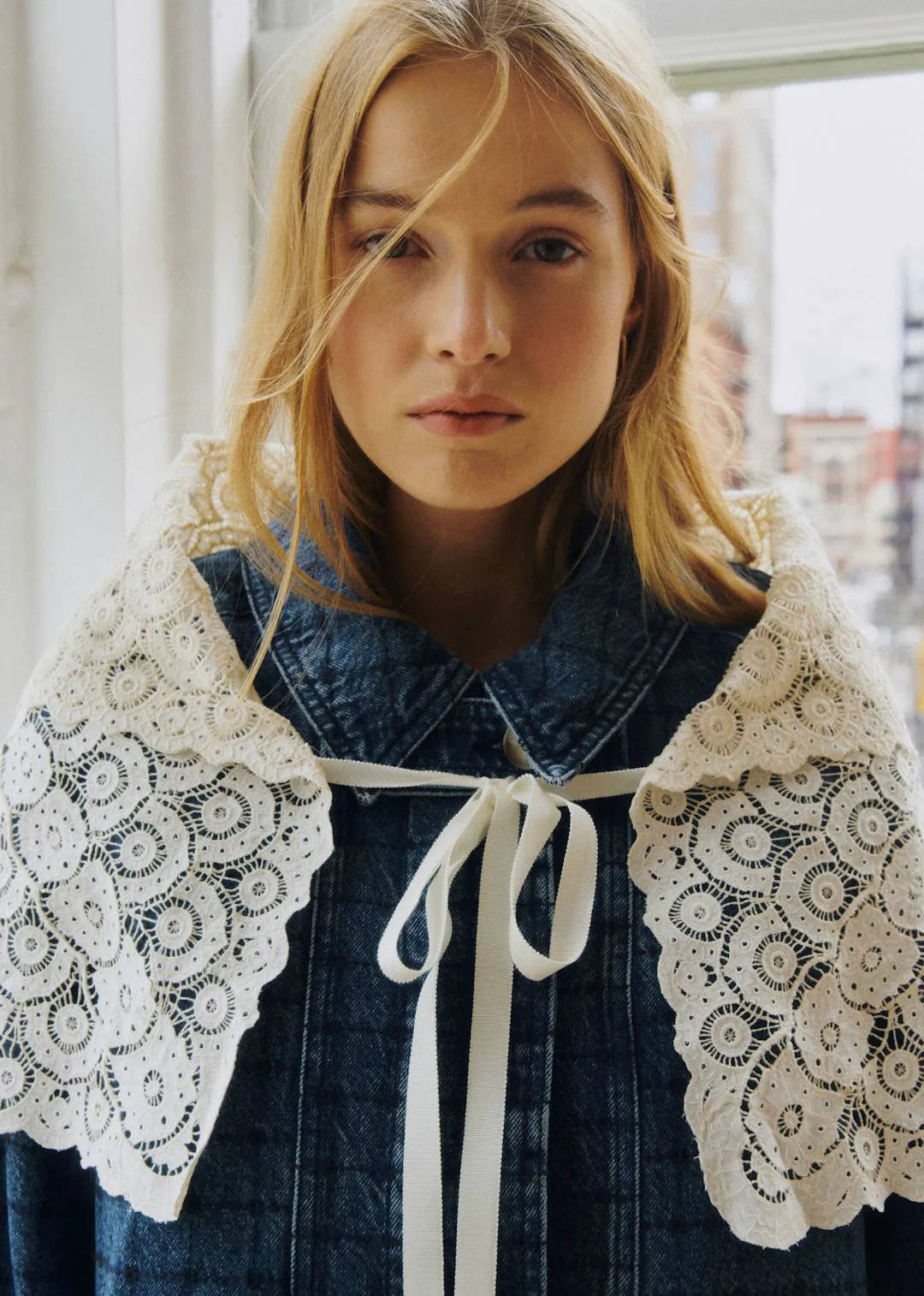 Denim with Navy Embroidery