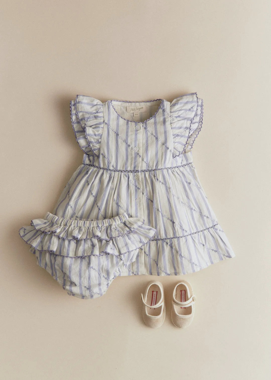 Lavender Striped Embroidery
