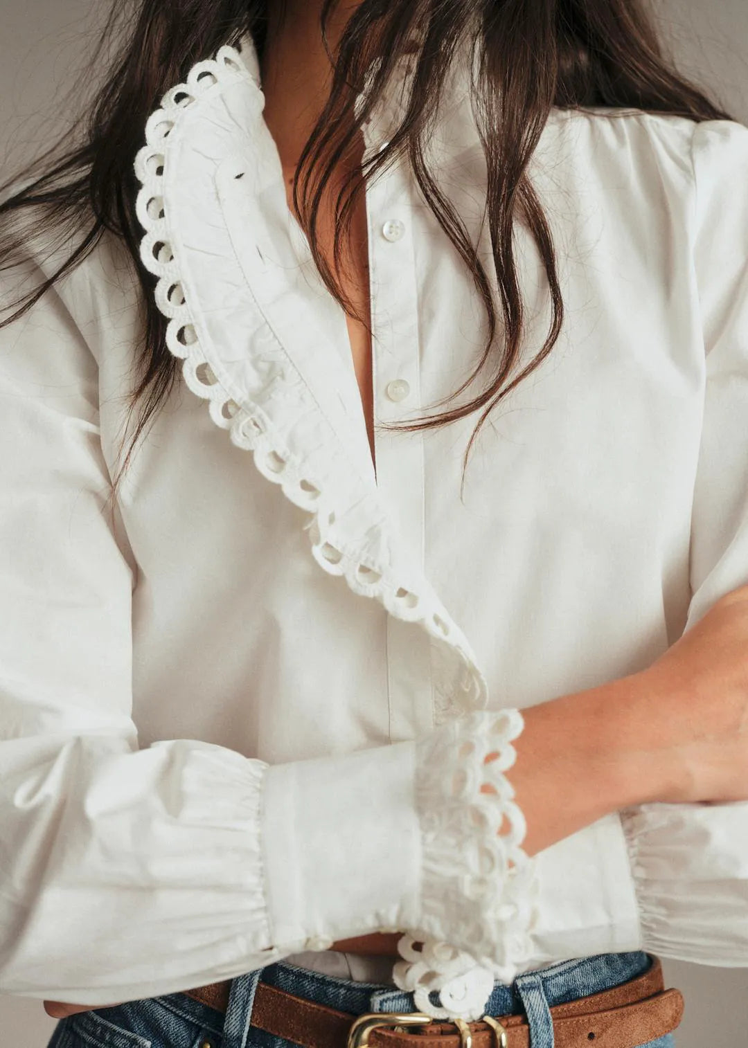 Embroidered Ecru