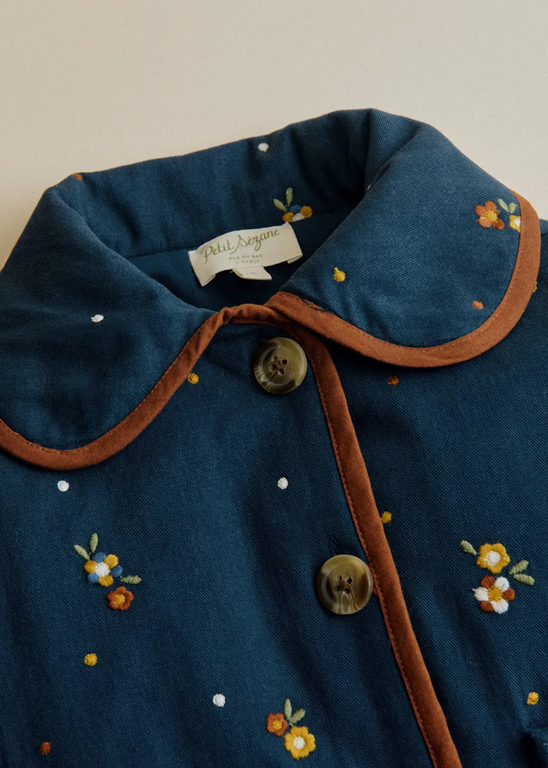 Medium Blue Lorea Embroidery
