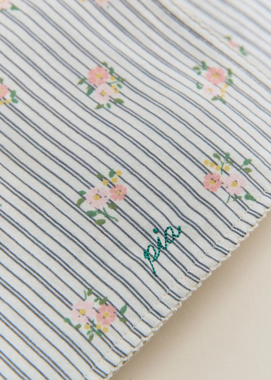 Stripes with Floral Embroidery