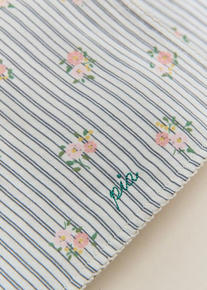 Stripes with Floral Embroidery