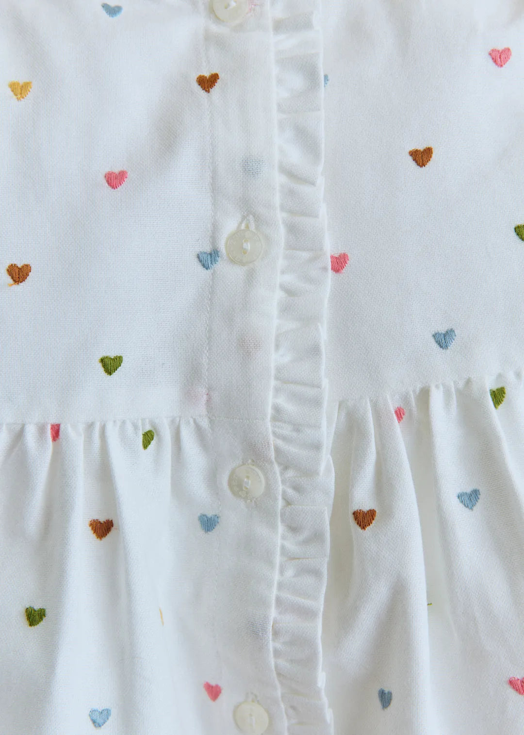 White / Multicoloured Embroidery