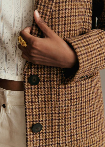 Beige Houndstooth Check