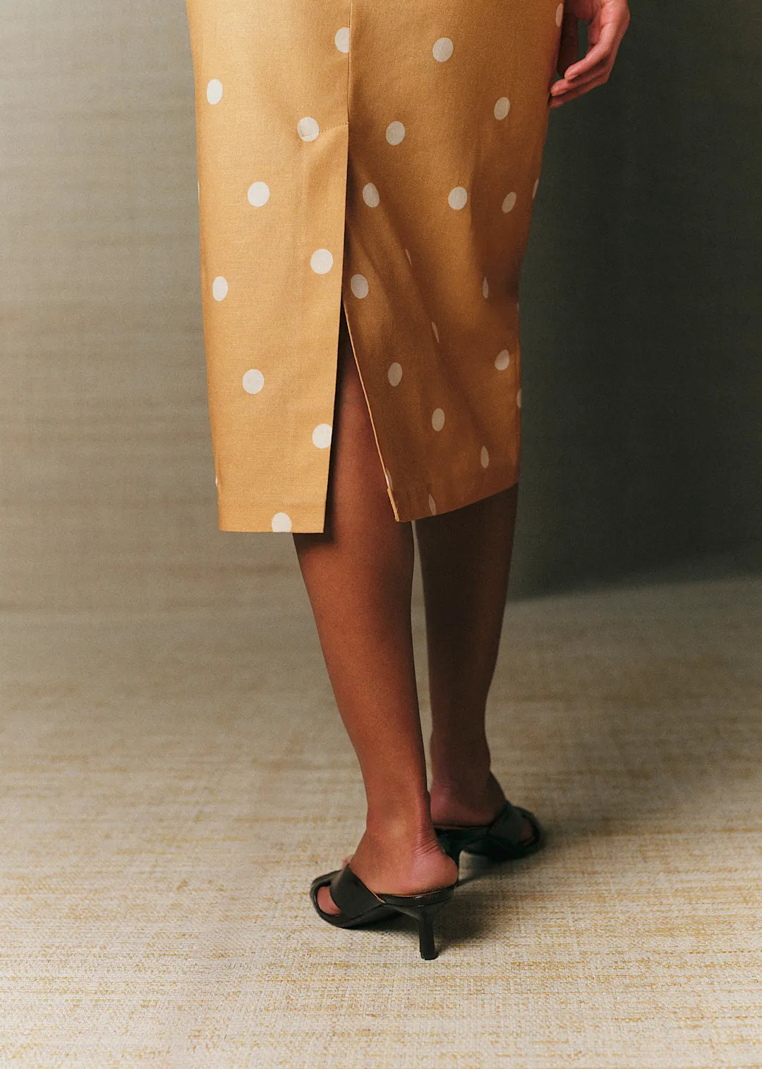 Biscuit with Ecru Polka Dots