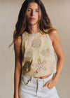 Ecru with Contrasting Cream Embroidery