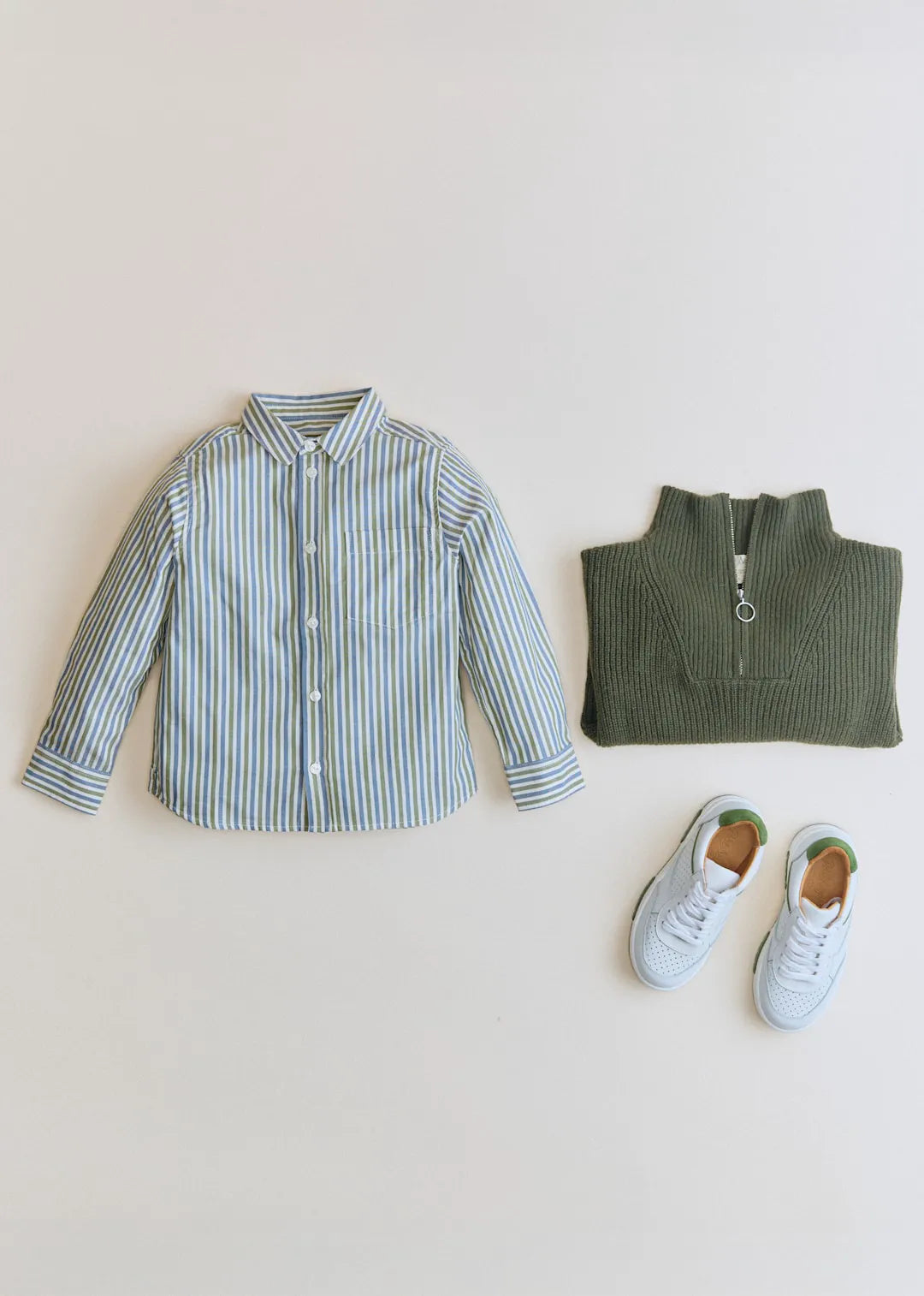 Khaki/Blue Stripe