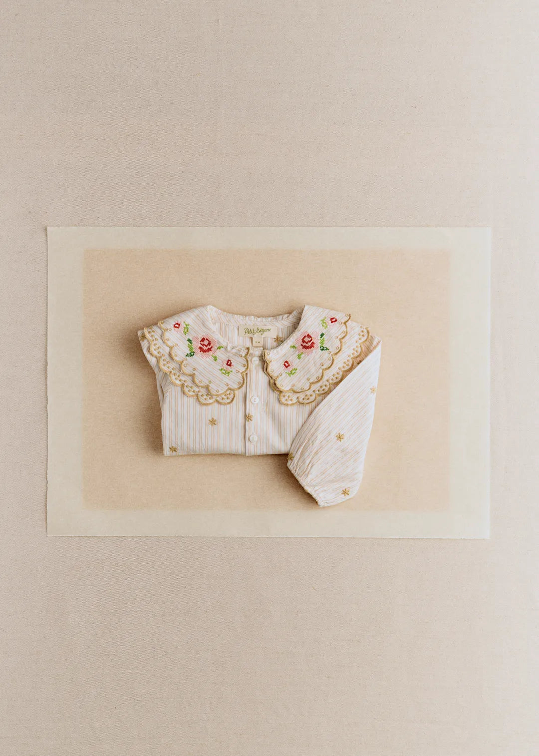 Woven Stripe + Doily Embroidery