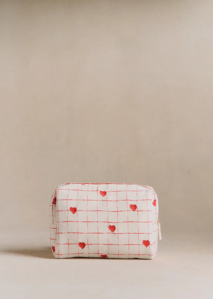 Embroidered Red Hearts
