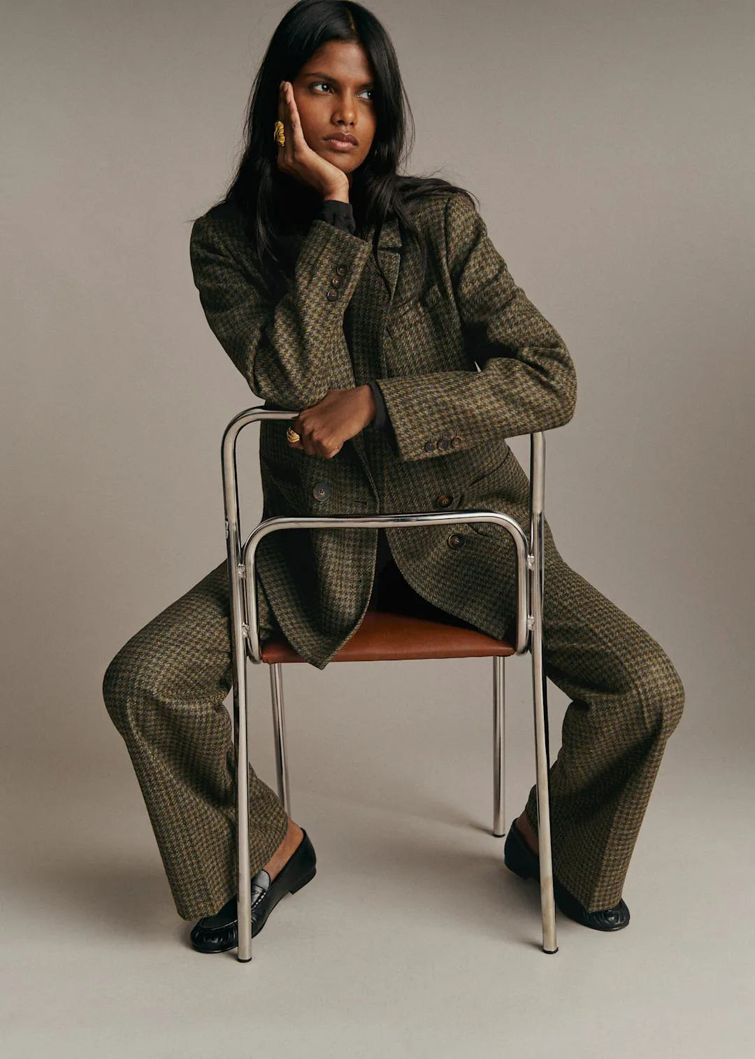Moss Green Houndstooth
