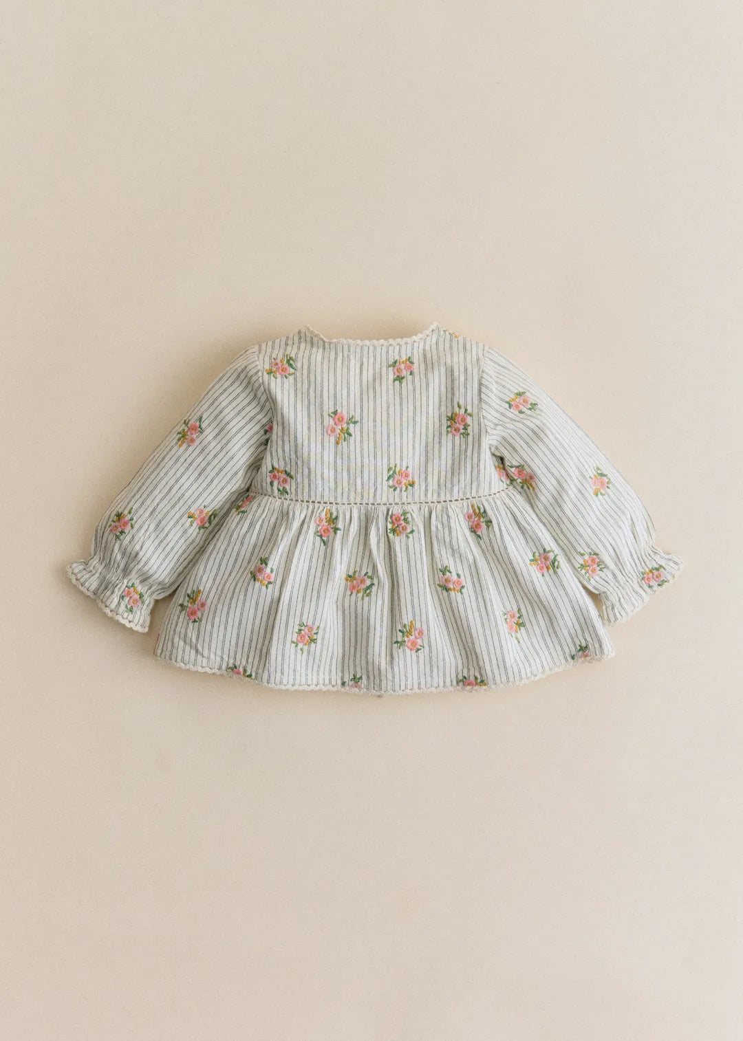 Stripes with Floral Embroidery