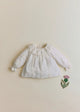 Ecru / Embroidered Flower Border