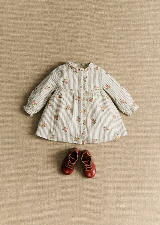 Stripes with Floral Embroidery