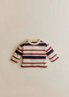 Burgundy Navy Ecru Stripe