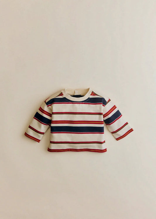 Burgundy Navy Ecru Stripe