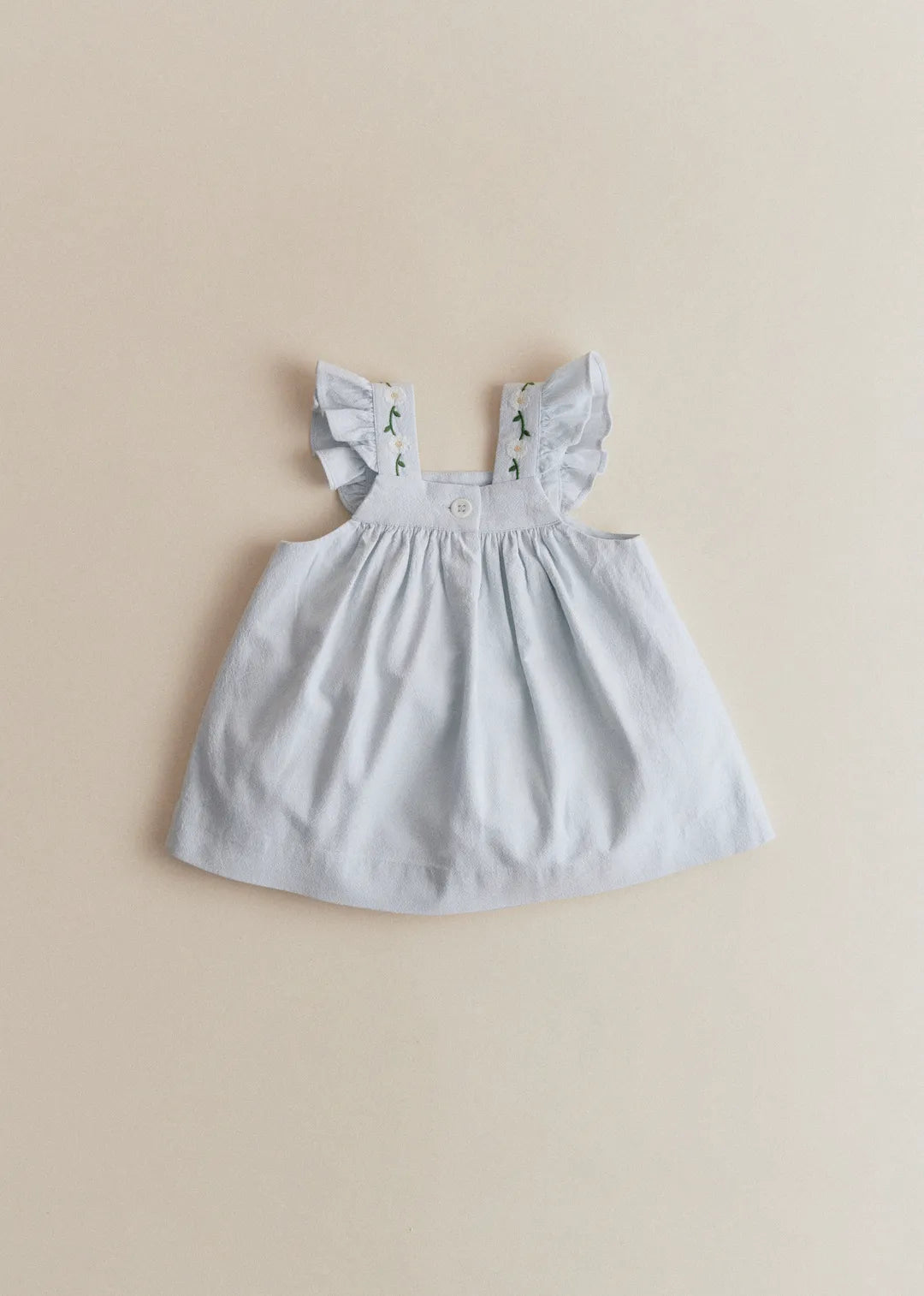 Broderie Contrastée Marguerite Fond Bleu Ciel