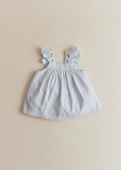 Broderie Contrastée Marguerite Fond Bleu Ciel