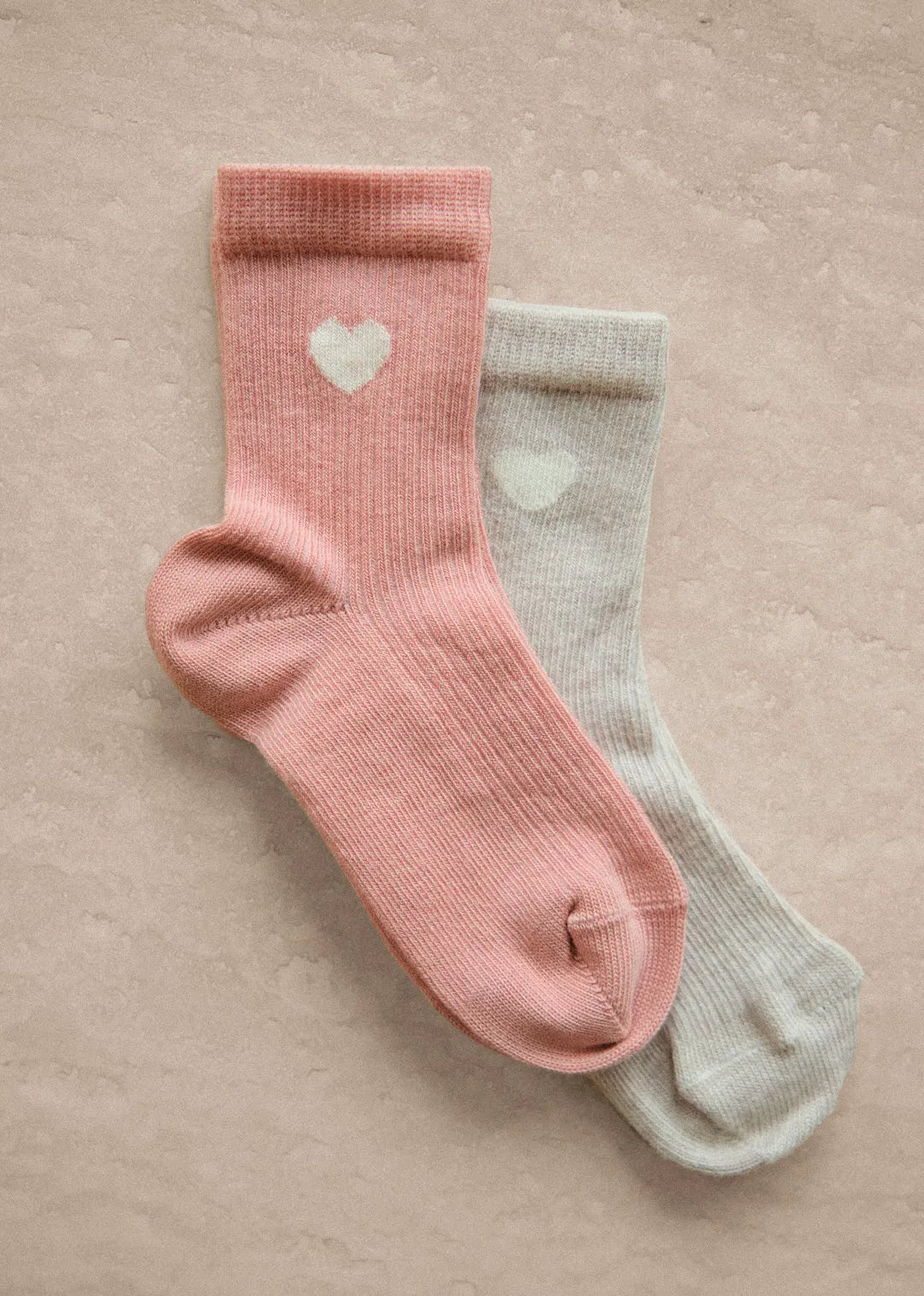 Heart pink / Beige marl heart