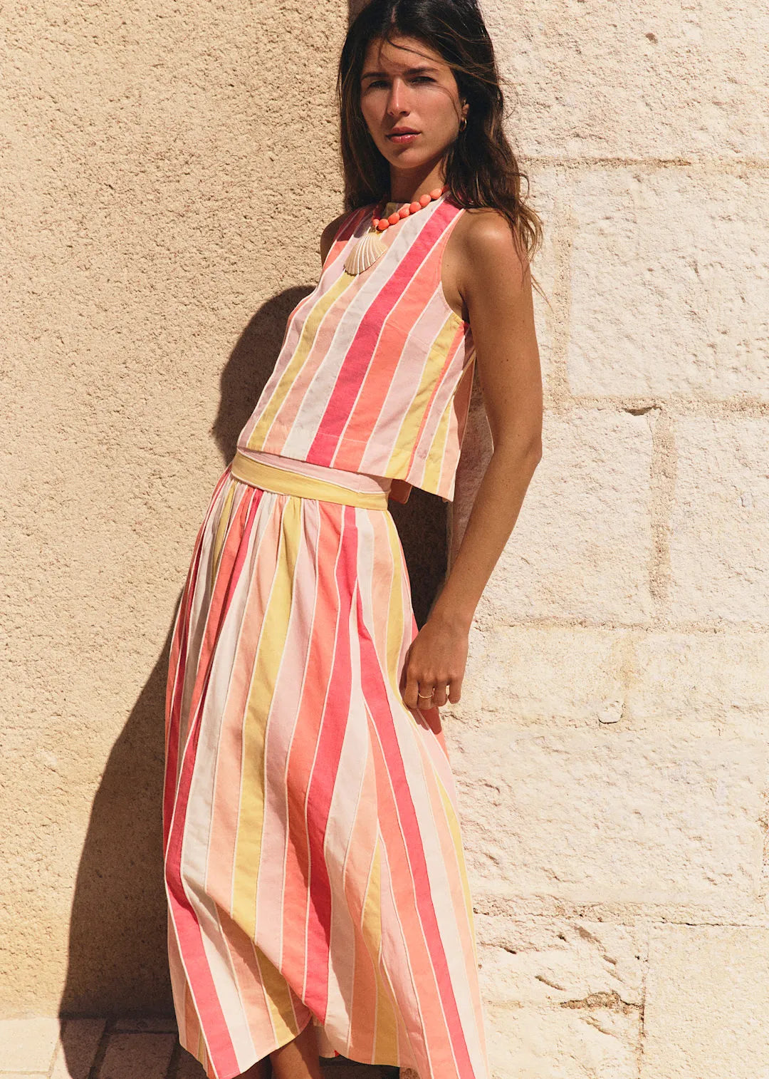 Red, Yellow and Ecru Stripes