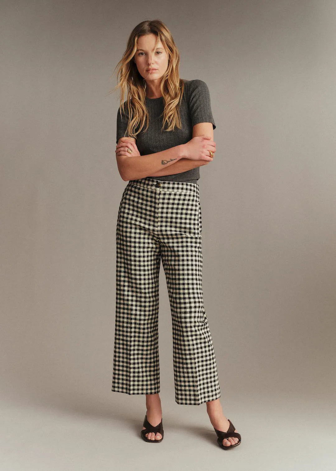 Black and Ecru Gingham