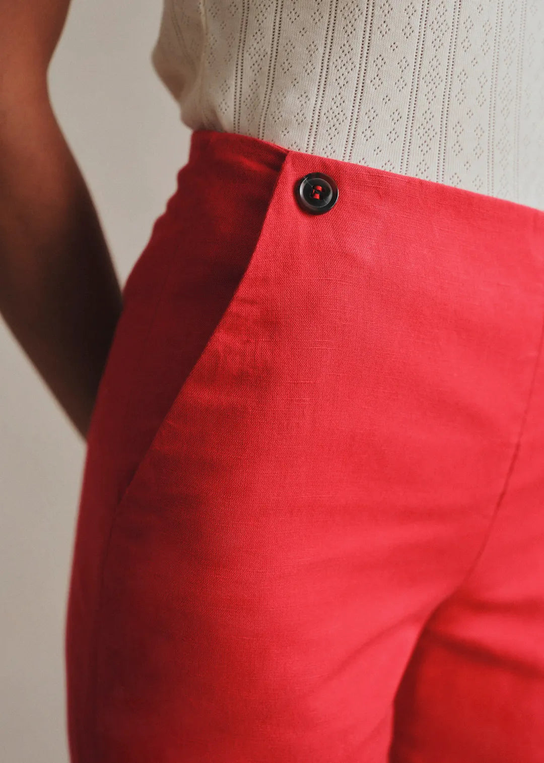 Placed Red Embroidery
