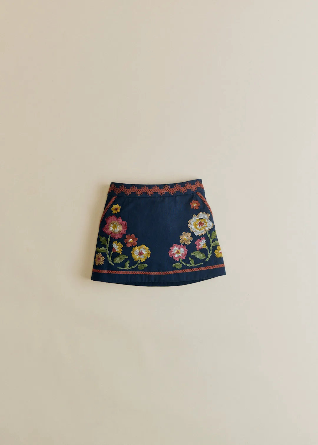 Vintage Ink Blue Embroidery