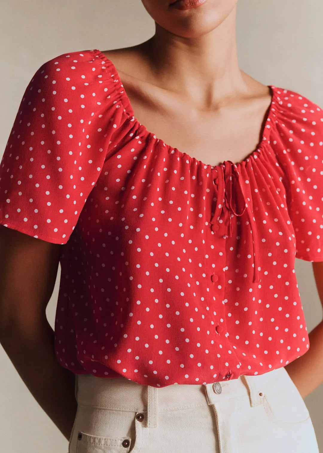Red with White Polka Dots