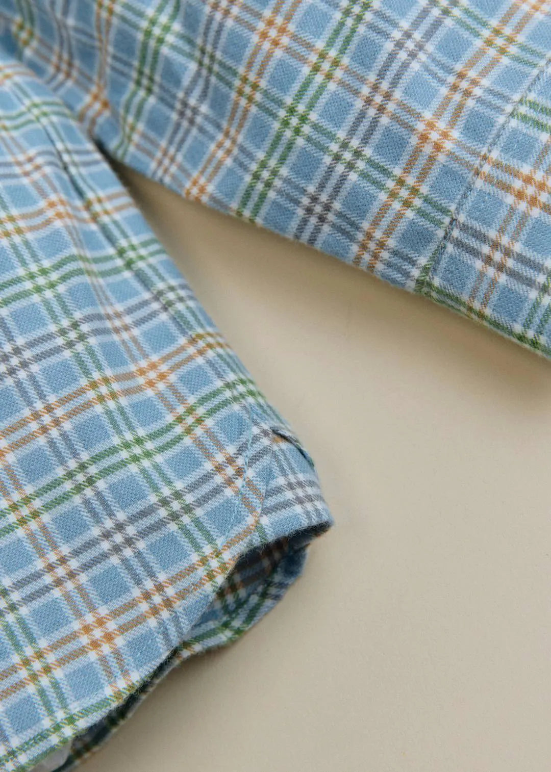 Blue Beige Khaki Check