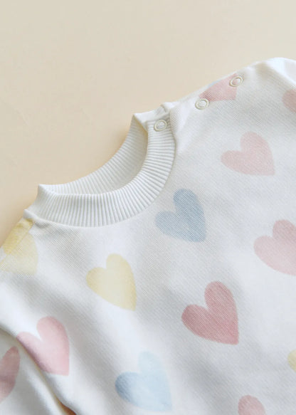 Ecru & Pastel Hearts