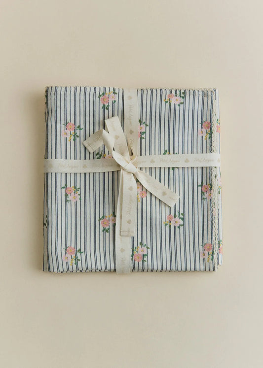 Stripes with Floral Embroidery