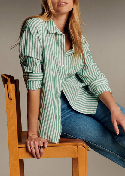 Ecru Green Stripes