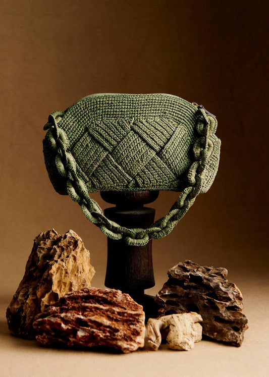 Pistachio braided raffia