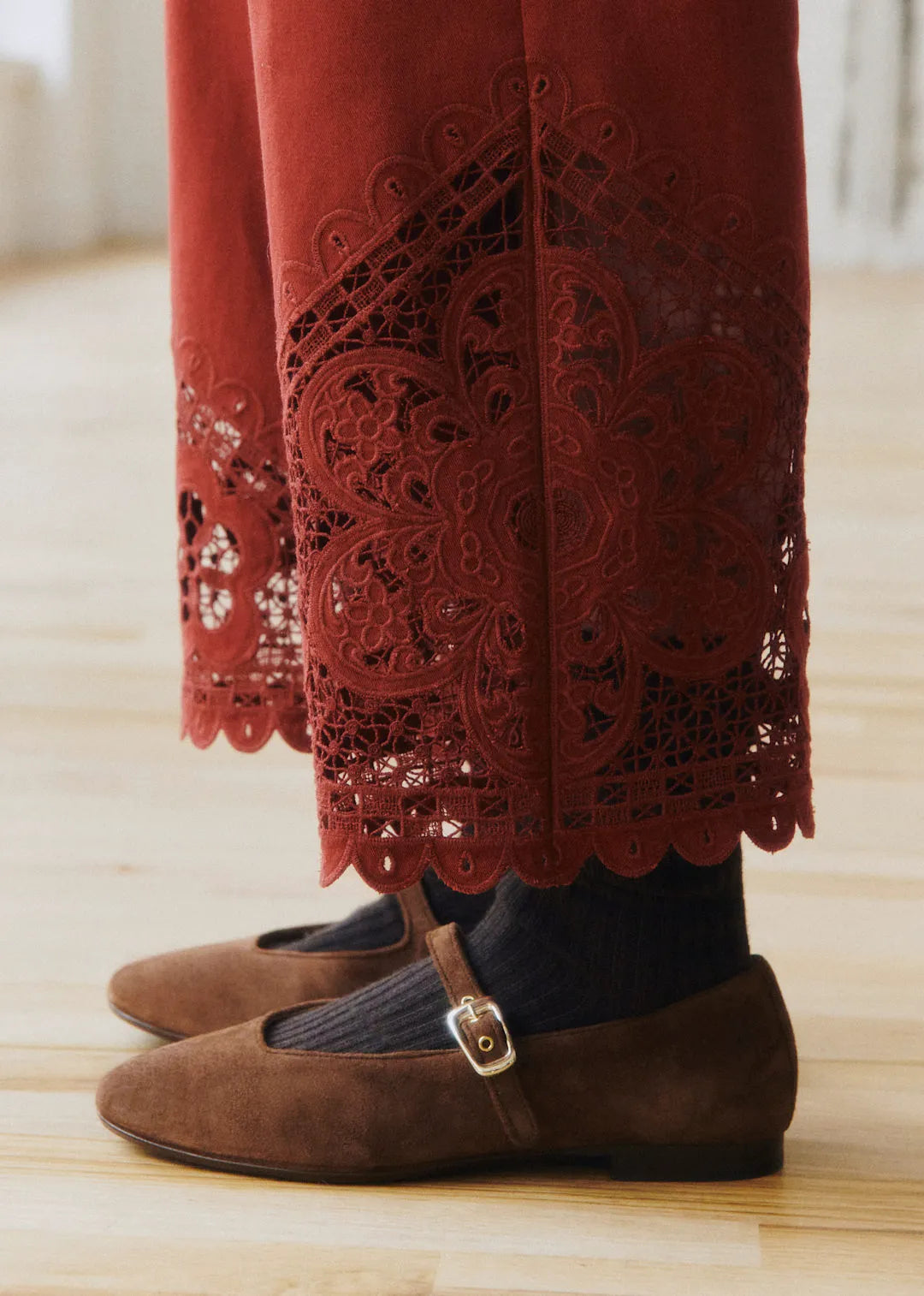 Burgundy Embroidery