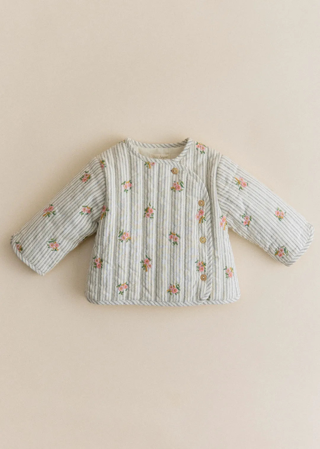 Stripes with Floral Embroidery