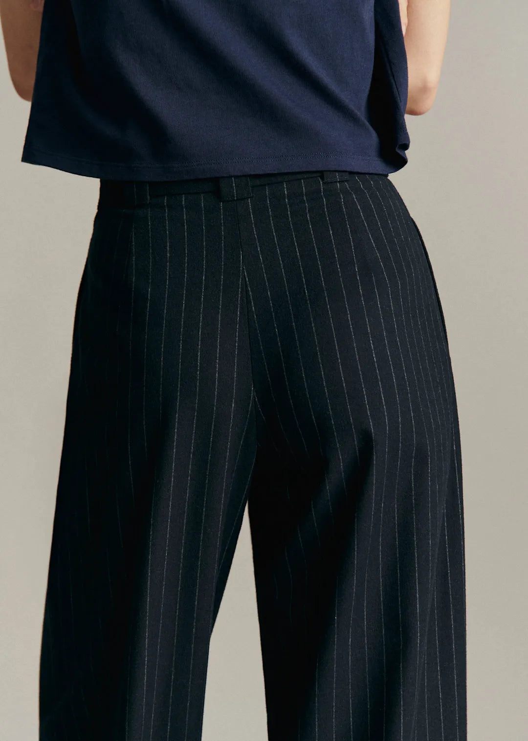 Navy Ecru Tennis Stripes