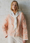 Pastel Pink with Ecru Embroidery
