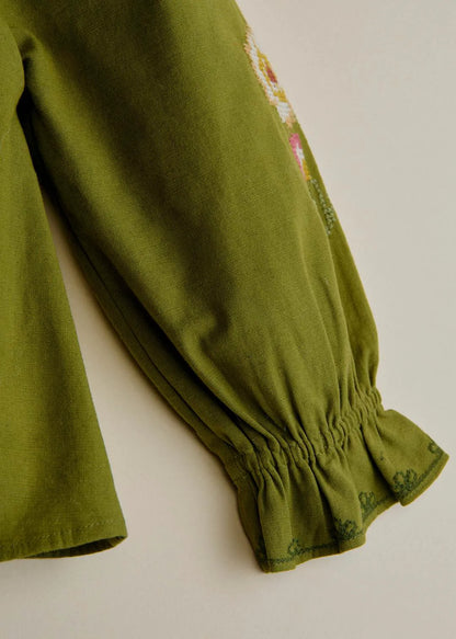 Vintage Olive Embroidery