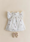 Placed Multicolored Flowers Embroidery On Cream