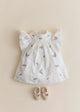Placed Multicolored Flowers Embroidery On Cream
