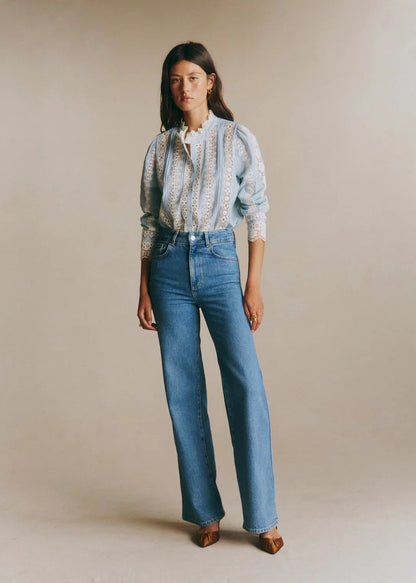 Blue and Ecru Stripes